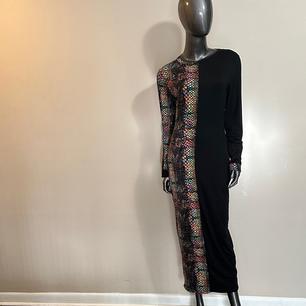 Elegant Black and Multicolor Women's Dress
